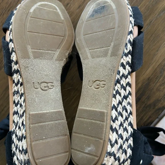 UGG Black Knotted Bow Wedges - Picture 6 of 6